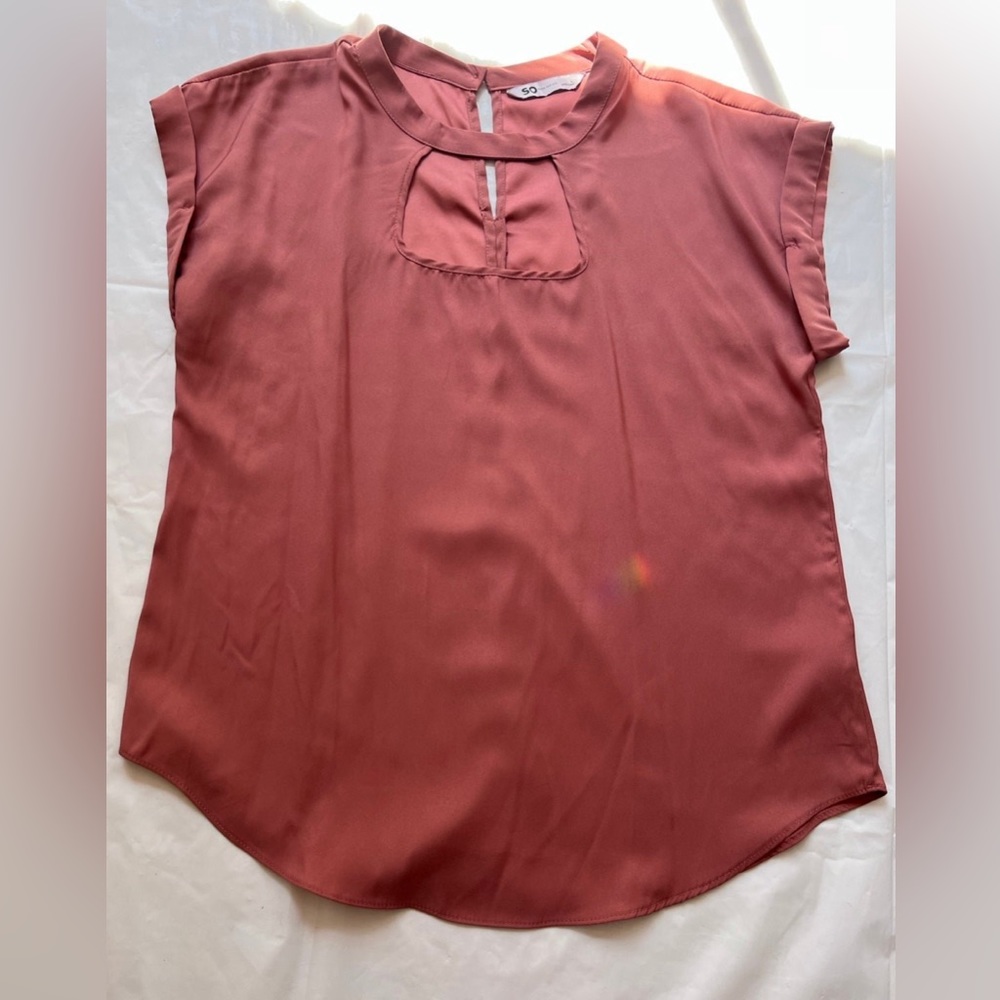 So Good for life/ cap sleeve top size large/ burnt orange color